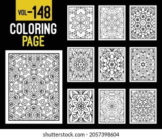 Mandalas Adult Coloring Book. Oriental pattern, vector illustration. Floral, Islam, Arabic, Indian, turkish, pakistan, chinese, mystic, ottoman motifs. Coloring book page mandala, kdp Interior