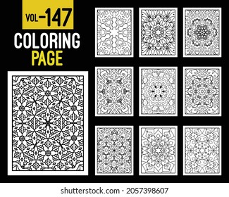 Mandalas Adult Coloring Book. Oriental pattern, vector illustration. Floral, Islam, Arabic, Indian, turkish, pakistan, chinese, mystic, ottoman motifs. Coloring book page mandala, kdp Interior