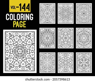 Libro de Colores para Adultos Mandalas. Patrón oriental, ilustración vectorial. Floral, islam, árabe, indio, turco, pakistán, chino, místico, otomano. Colorear la página del libro mandala, kdp Interior