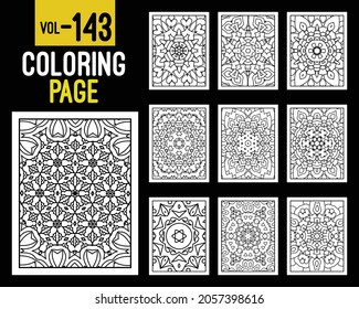 Libro de Colores para Adultos Mandalas. Patrón oriental, ilustración vectorial. Floral, islam, árabe, indio, turco, pakistán, chino, místico, otomano. Colorear la página del libro mandala, kdp Interior