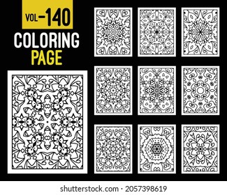 Libro de Colores para Adultos Mandalas. Patrón oriental, ilustración vectorial. Floral, islam, árabe, indio, turco, pakistán, chino, místico, otomano. Colorear la página del libro mandala, kdp Interior