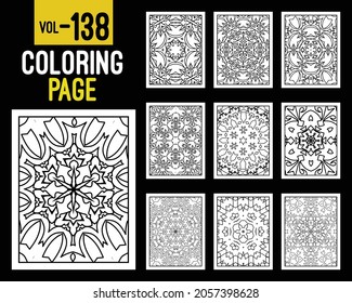 Libro de Colores para Adultos Mandalas. Patrón oriental, ilustración vectorial. Floral, islam, árabe, indio, turco, pakistán, chino, místico, otomano. Colorear la página del libro mandala, kdp Interior