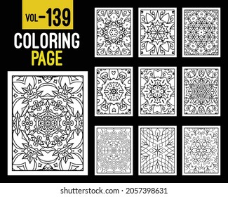 Mandalas Adult Coloring Book. Oriental pattern, vector illustration. Floral, Islam, Arabic, Indian, turkish, pakistan, chinese, mystic, ottoman motifs. Coloring book page mandala, kdp Interior