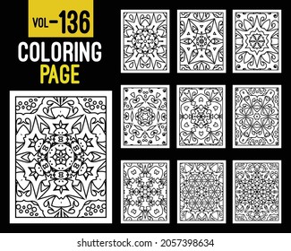 Mandalas Adult Coloring Book. Oriental pattern, vector illustration. Floral, Islam, Arabic, Indian, turkish, pakistan, chinese, mystic, ottoman motifs. Coloring book page mandala, kdp Interior