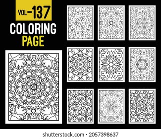 Mandalas Adult Coloring Book. Oriental pattern, vector illustration. Floral, Islam, Arabic, Indian, turkish, pakistan, chinese, mystic, ottoman motifs. Coloring book page mandala, kdp Interior