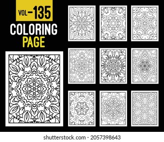 Mandalas Adult Coloring Book. Oriental pattern, vector illustration. Floral, Islam, Arabic, Indian, turkish, pakistan, chinese, mystic, ottoman motifs. Coloring book page mandala, kdp Interior