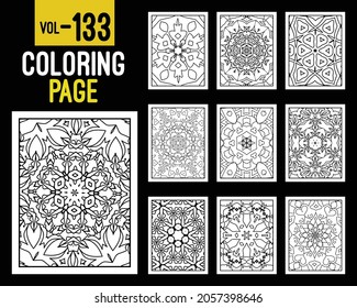 Libro de Colores para Adultos Mandalas. Patrón oriental, ilustración vectorial. Floral, islam, árabe, indio, turco, pakistán, chino, místico, otomano. Colorear la página del libro mandala, kdp Interior