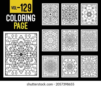 Mandalas Adult Coloring Book. Oriental pattern, vector illustration. Floral, Islam, Arabic, Indian, turkish, pakistan, chinese, mystic, ottoman motifs. Coloring book page mandala, kdp Interior