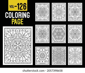 Libro de Colores para Adultos Mandalas. Patrón oriental, ilustración vectorial. Floral, islam, árabe, indio, turco, pakistán, chino, místico, otomano. Colorear la página del libro mandala, kdp Interior