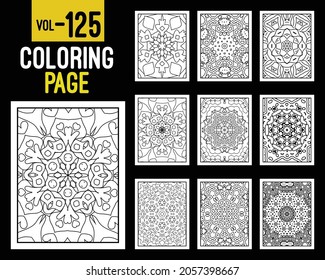 Mandalas Adult Coloring Book. Oriental pattern, vector illustration. Floral, Islam, Arabic, Indian, turkish, pakistan, chinese, mystic, ottoman motifs. Coloring book page mandala, kdp Interior