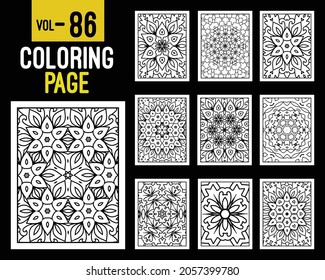 Mandalas Adult Coloring Book. Oriental pattern, vector illustration. Islam, Arabic, Indian, turkish, pakistan, chinese, mystic, ottoman motifs. Coloring book page mandala, kdp Interior