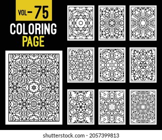 Libro de Colores para Adultos Mandalas. Patrón oriental, ilustración vectorial. Motivos islámicos, árabes, indios, turcos, pakistán, chinos, místicos, otomanos. Colorear la página del libro mandala, kdp Interior