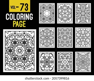 Libro de Colores para Adultos Mandalas. Patrón oriental, ilustración vectorial. Motivos islámicos, árabes, indios, turcos, pakistán, chinos, místicos, otomanos. Colorear la página del libro mandala, kdp Interior