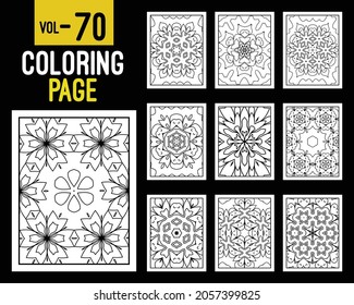 Libro de Colores para Adultos Mandalas. Patrón oriental, ilustración vectorial. Motivos islámicos, árabes, indios, turcos, pakistán, chinos, místicos, otomanos. Colorear la página del libro mandala, kdp Interior