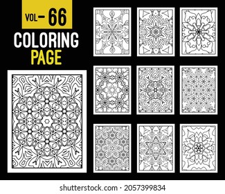 Libro de Colores para Adultos Mandalas. Patrón oriental, ilustración vectorial. Motivos islámicos, árabes, indios, turcos, pakistán, chinos, místicos, otomanos. Colorear la página del libro mandala, kdp Interior