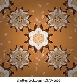 Mandalas background. Beige, brown, white. Petal. Radial gradient shape. Vector illustration.