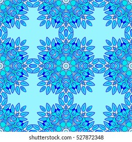 Mandalas background. Blue, winter. light. Vector illustration.