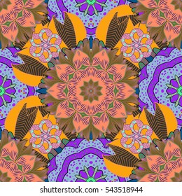 Mandalas background. Colorful. Doodles. Vector illustration texture.