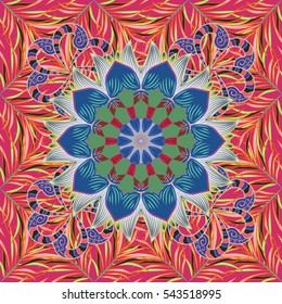 Mandalas background. Colorful. Doodles. Vector illustration texture.