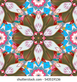 Mandalas background. Colorful. Doodles. Vector illustration texture.