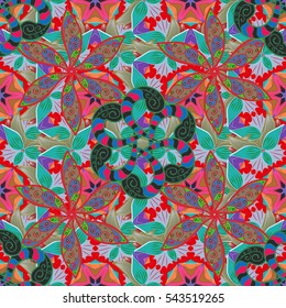 Mandalas background. Colorful. Doodles. Vector illustration texture.