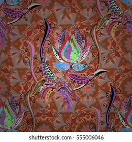 Mandalas background. Colorful. Doodles. Vector illustration texture. Radial gradient shape.