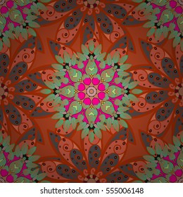 Mandalas background. Colorful. Doodles. Vector illustration texture. Radial gradient shape.