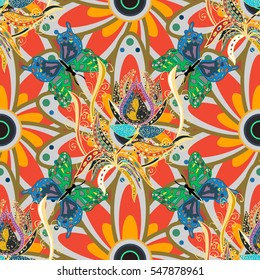 Mandalas background. Colorful elements. Vector illustration texture.