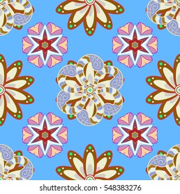 Mandalas background. Colorful elements. Vector illustration texture.