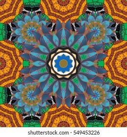 Mandalas background. Colorful elements. Vector illustration texture.