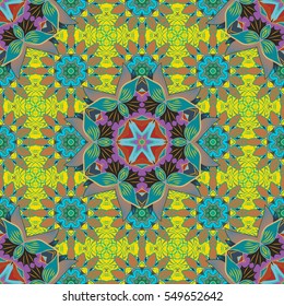 Mandalas background. Colorful elements. Vector illustration texture.