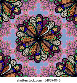 Mandalas background. Colorful elements. Vector illustration texture.