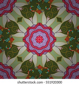 Mandalas background. Colorful elements. Vector illustration texture. Radial gradient shape.