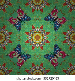 Mandalas background. Colorful elements. Vector illustration texture. Radial gradient shape.