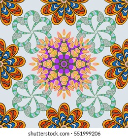 Mandalas background. Colorful elements. vector illustration texture.
