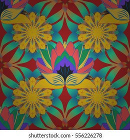 Mandalas background. Colorful elements. vector illustration texture. Radial gradient shape.