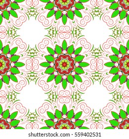 Mandalas background. Colorful elements. Vector illustration texture.
