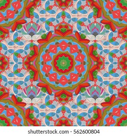 Mandalas background. Colorful elements. Vector illustration texture.