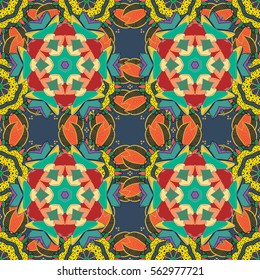 Mandalas background. Colorful elements. Vector illustration texture.