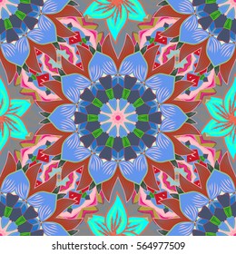 Mandalas background. Colorful elements. Vector illustration texture.