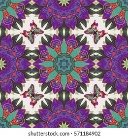 Mandalas background. Colorful elements. Vector illustration texture.