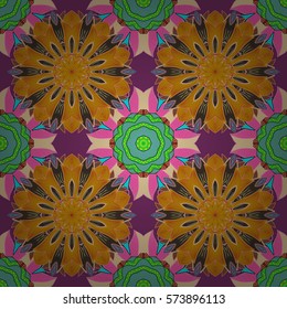 Mandalas background. Colorful elements. Vector illustration texture. Radial gradient shadow.