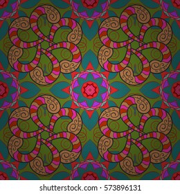 Mandalas background. Colorful elements. Vector illustration texture. Radial gradient shape.