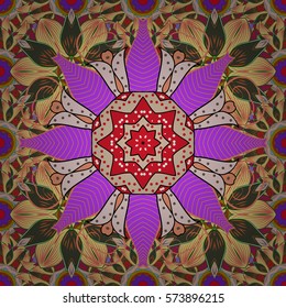 Mandalas background. Colorful elements. Vector illustration texture. Radial gradient shadow.