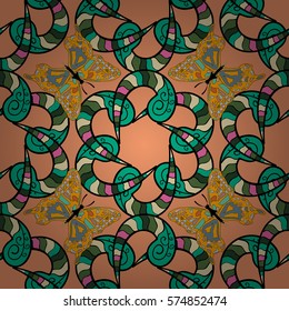 Mandalas background. Colorful elements. vector illustration texture. Butterfly.