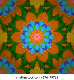 Mandalas background. Colorful elements. Vector illustration texture. Radial gradient shape.