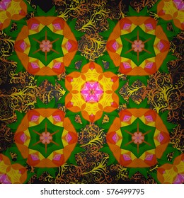 Mandalas background. Colorful elements. Vector illustration texture. Radial gradient shape.