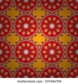 Mandalas background. Red, pink, orange. Round. Vector illustration.
