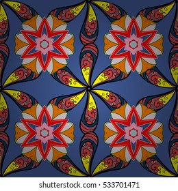 Mandalas background. Red, pink, white. Stripe. Petal flowers. Vector illustration.
