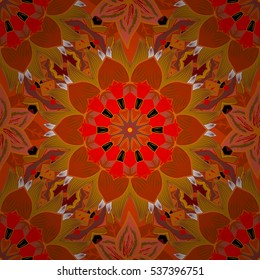 Mandalas background. Red, pink, white. Stripe. Radial gradient shape. Vector illustration.
